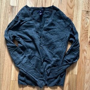 Dark Gray Button-Up Cardigan